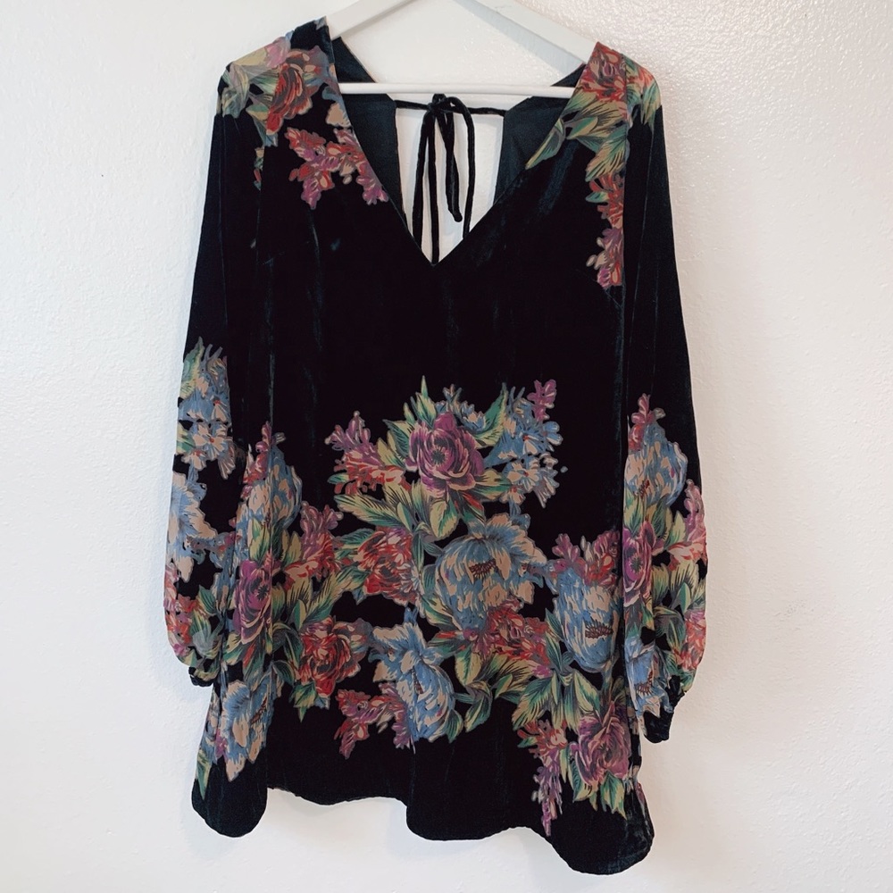 Free People Velvet Floral Mini Dress